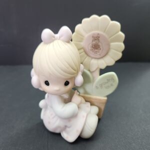 1987 Precious Moments "A Growing Love" Cream and Pink Figurine E-0008